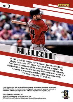 2018 Panini Father's Day #3 Paul Goldschmidt Back