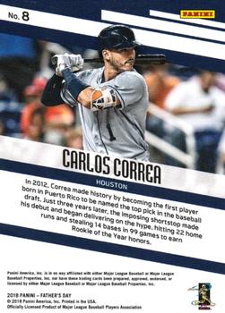 2018 Panini Father's Day #8 Carlos Correa Back