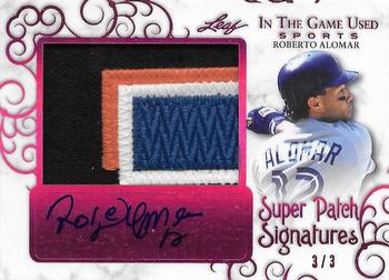 2018 Leaf In The Game Used Sports - Super Patch Signatures Magenta Prismatic #SPS-RA1 Roberto Alomar Front