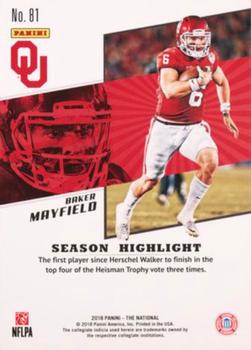 2018 Panini National Convention #81 Baker Mayfield Back