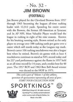 2018 Sportkings #32 Jim Brown Back