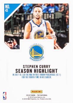 2018 Panini National Convention - Magnetic Fury #43 Stephen Curry Back