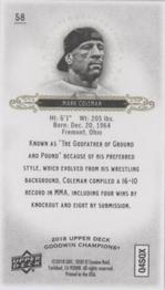 2018 Upper Deck Goodwin Champions - Minis #58 Mark Coleman Back