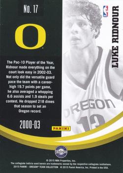 2015 Panini Oregon Ducks - Silver #17 Luke Ridnour Back