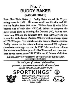 2018 Sportkings - Mini #7 Buddy Baker Back