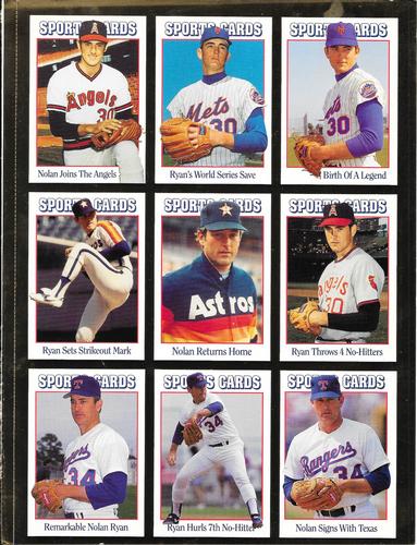 1991 Allan Kaye's Sports Cards News Magazine - Panels Standard-Sized 1992 #109 - 117 Nolan Ryan Front