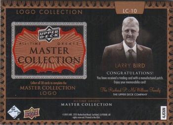 2016 Upper Deck All-Time Greats Master Collection - Logo Collection Puzzle #LC-10 Larry Bird Back