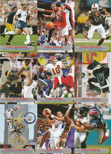 2003 Sports Illustrated for Kids - Full Panel #325-333 Abby Wambach / Allen Iverson / Kellen Winslow / Jermaine O'Neal / Trent Green / Marty Turco / Travis Pastrana / Swin Cash / Takeo Spikes Front