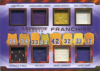 2019 Leaf Ultimate Sports - The Ultimate Franchise Relics Bronze #UF-02 Kobe Bryant / Shaquille O'Neal / Kareem Abdul-Jabbar / Pat Riley / James Worthy / Magic Johnson / Wilt Chamberlain / Vlade Divac Front