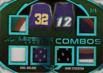 2019 Leaf Ultimate Sports - Ultimate Combos Relics Platinum #UC-03 Karl Malone / John Stockton Front