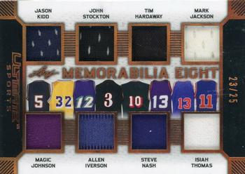 2019 Leaf Ultimate Sports - Ultimate Memorabilia 8 #U8-05 Jason Kidd / Magic Johnson / John Stockton / Allen Iverson / Tim Hardaway / Steve Nash / Mark Jackson / Isiah Thomas Front