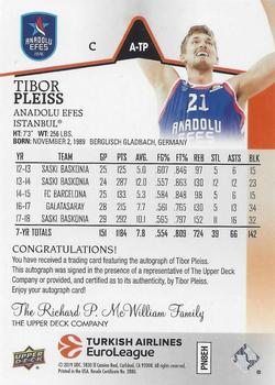 2019 Upper Deck Goodwin Champions - Turkish Airlines EuroLeague Autographs #A-TP Tibor Pleiss Back