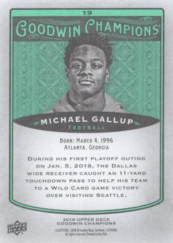 2019 Upper Deck Goodwin Champions - Turquoise #19 Michael Gallup Back