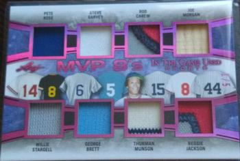 2019 Leaf In the Game Used - MVP 8's Relics Magenta #MVP-07 Pete Rose / Willie Stargell / Steve Garvey / George Brett / Rod Carew / Thurman Munson / Joe Morgan / Reggie Jackson Front