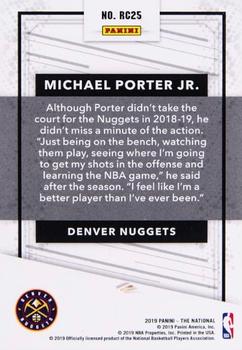 2019 Panini The National - Rookies #RC25 Michael Porter Jr. Back