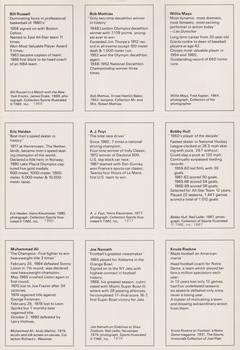 1981 Phillip Morris Smithsonian Champions of American Sport - Unseparated Sheets #NNO Willie Mays / Bob Mathias / Bill Russell / Bobby Hull / A.J. Foyt / Eric Heiden / Knute Rockne / Joe Namath / Muhammad Ali Back