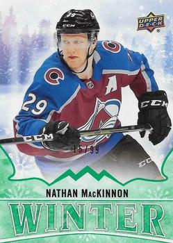 2019 Upper Deck Singles Day Winter - Bounty Green #W9 Nathan MacKinnon Front