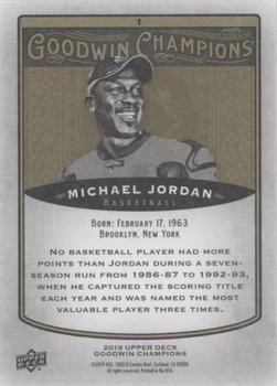 2019 Upper Deck Goodwin Champions - Photo Variations Black #1 Michael Jordan Back