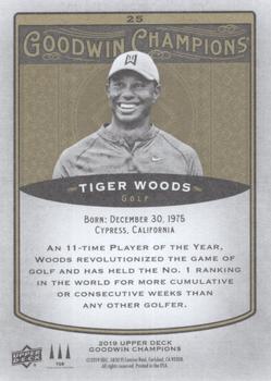 2019 Upper Deck Goodwin Champions - Photo Variations Black #25 Tiger Woods Back