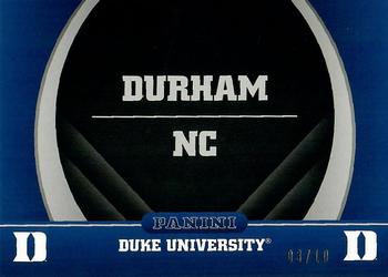 2015 Panini Duke Blue Devils - Black #2 Durham NC Front