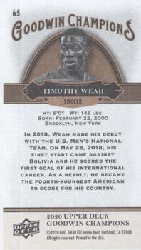 2020 Upper Deck Goodwin Champions - Minis #65 Timothy Weah Back