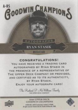 2020 Upper Deck Goodwin Champions - Autographs #A-RS Ryan Stasik Back