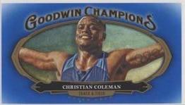 2020 Upper Deck Goodwin Champions - Minis Royal Blue #71 Christian Coleman Front