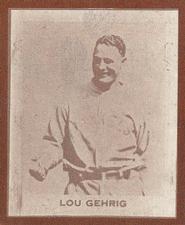 1930 Ray-O-Print  #NNO Lou Gehrig Front