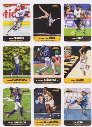 2021 Sports Illustrated for Kids - Panels #971-979 Cole Caufield / Anastasia Webb / Daryl Dike / Hideki Matsuyama / Vladimir Guerrero Jr. / Zach LaVine / Justin Jefferson / Crystal Dangerfield / Sam Kerr Front