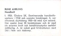 1958 Sport #209 Rune Åhrling Back