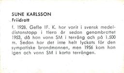 1958 Sport #218 Sune Karlsson Back