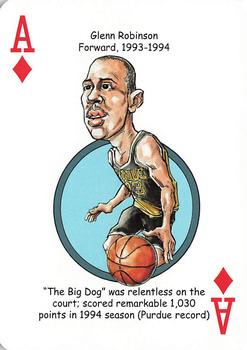2014 Hero Decks Purdue Boilermakers Basketball & Football Heroes Playing Cards #A♦ Glenn Robinson Front