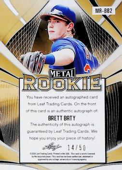 2020 Leaf Metal Rookie Autograph #MR-BB2 Brett Baty Back