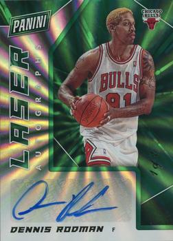 2020 Panini Rewards Laser Autographs - Green #LA-DRM Dennis Rodman Front