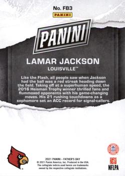 2021 Panini Father's Day #FB3 Lamar Jackson Back
