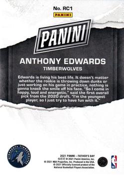 2021 Panini Father's Day - Silver #RC1 Anthony Edwards Back