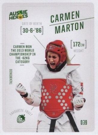 2021 Woolworths Aussie Heroes Stickers #39 Carmen Marton Front
