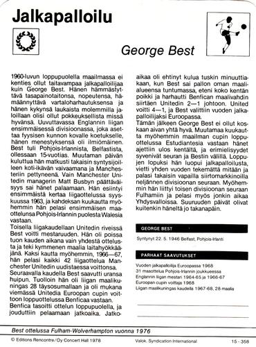 1978 Sportscaster Series 15 Finnish #15-358 George Best Back