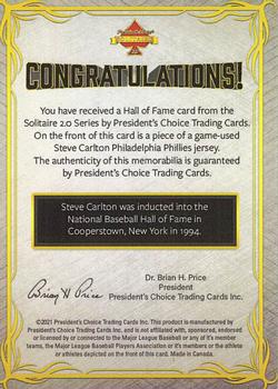2021 President's Choice Solitaire 2.0 - Hall of Fame #NNO Steve Carlton Back