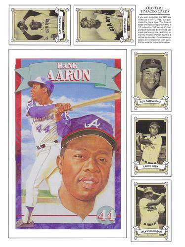 1991 Allan Kaye's Sports Cards News Magazine - Panels Postcards and Tobacco-Sized 1991-92 #41-45/2 Satchel Paige / Monte Irvin / Roy Campanella / Larry Doby / Jackie Robinson / Hank Aaron Front