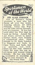 1934 Amalgamated Press Sportsmen of the World #NNO Sir Alan Cobham Back