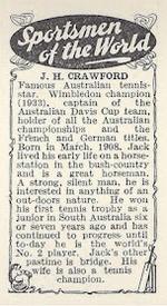 1934 Amalgamated Press Sportsmen of the World #NNO Jack Crawford Back