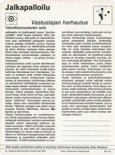 1979 Sportscaster Series 49 Finnish #49-1172 Vastustajan harhautus Back