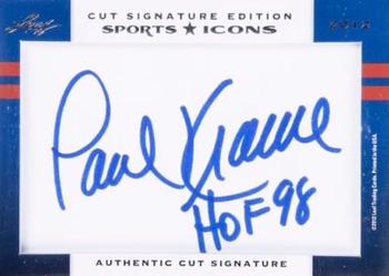 2012 Leaf Sports Icons Cut Signature Edition - Dual Cut Autographs #NNO Jan Stenerud / Paul Krause Back
