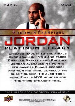 2021 Upper Deck Goodwin Champions - Michael Jordan Platinum Legacy #MJP-6 Michael Jordan Back