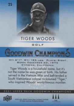 2021 Upper Deck Goodwin Champions - Platinum Blue #25 Tiger Woods Back