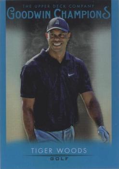 2021 Upper Deck Goodwin Champions - Platinum Blue #25 Tiger Woods Front