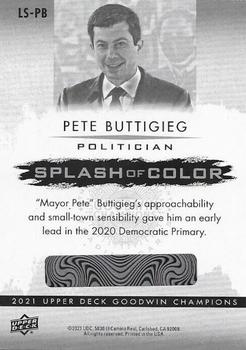 2021 Upper Deck Goodwin Champions - Splash of Color 3D Lenticulars Codes #LS-PB Pete Buttigieg Back