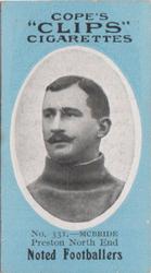 1910 Cope Brothers Noted Footballers #331 Peter McBride Front