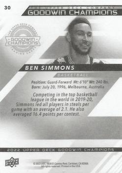 2022 Upper Deck Goodwin Champions #30 Ben Simmons Back